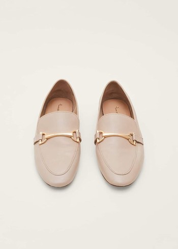 Phase Eight T-Bar Leather Flats Cream Canada | QOTFPI-139